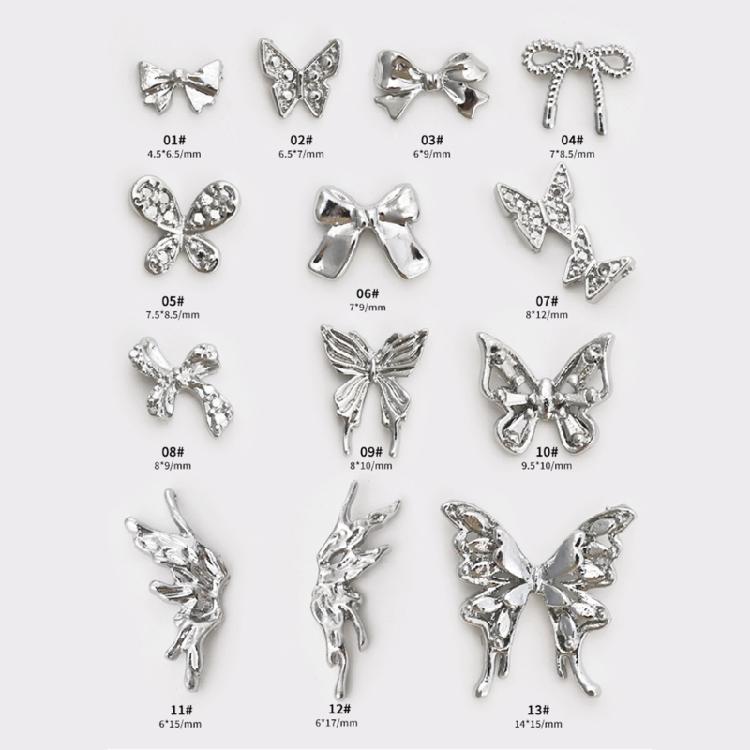 10x/Set Beautiful Butterfly Nails Art Charms 3D Alloy Bowknot Nails Charms Nails Charms Nails Supplies