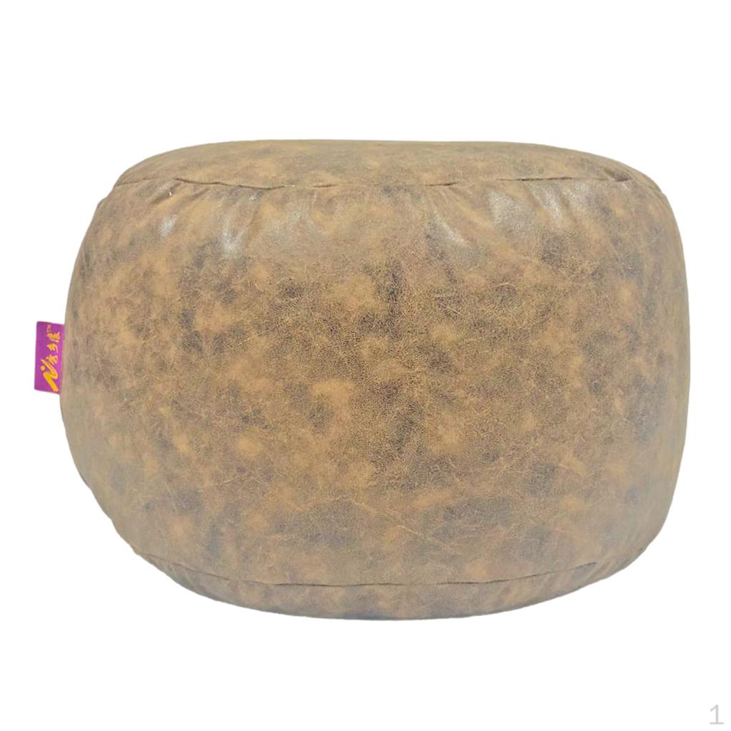 45 см Круглый Джинсовый Чехол-Пуф для Оттоманки Чехол на Табурет для Ног Без Наполнителя Brown 990₽