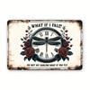 Vintage Rose Clock Metal Wall Poster 20x30cm Home Decor