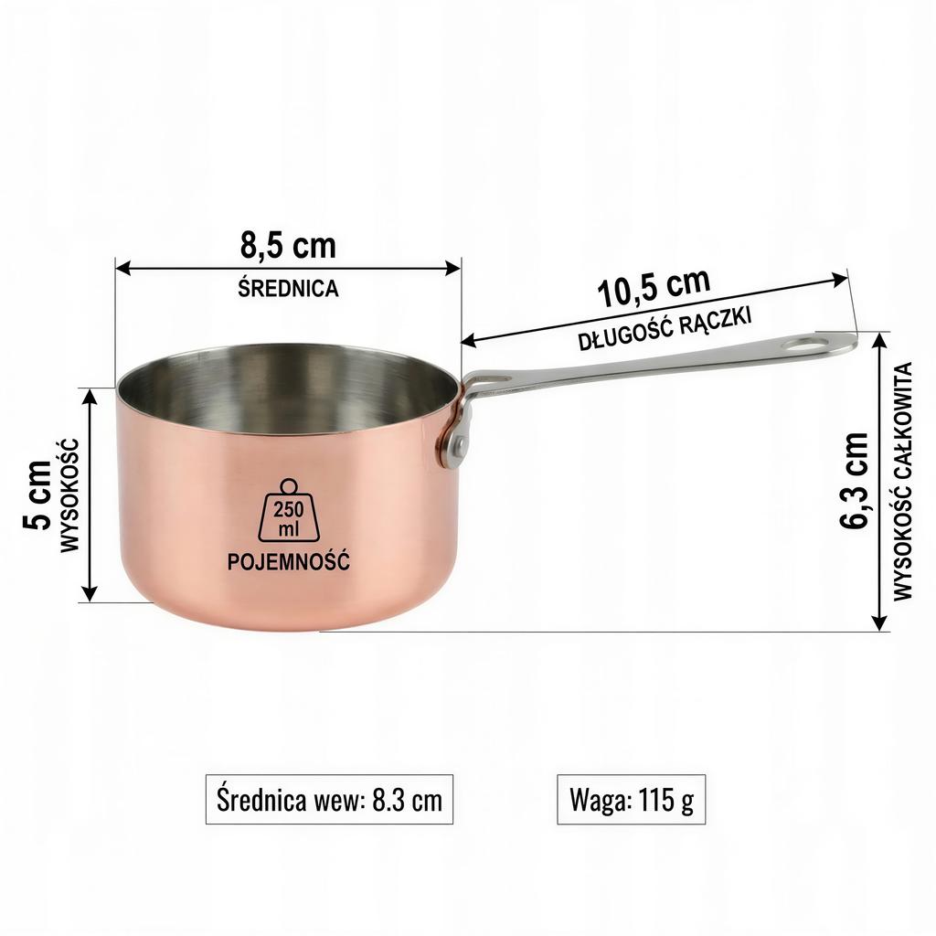MINI POT 250 Ml FOR SERVING COOKING DISHES Ø 8.5 CM
