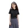 Anta Comfortable Casual Simple Solid Color Moisture Wicking Sports Polo Shirt Women Tops Black 962528116-3