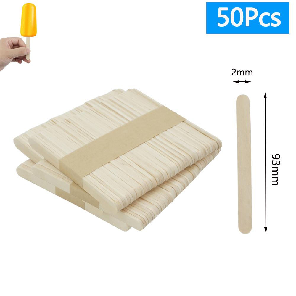30/100/500Pcs Ice Cream Popsicle Sticks Natural Wooden Sticks Ice Cream Spoon Hand Crafts Art Ice Cream Lolly Kitchen Cake Tools
