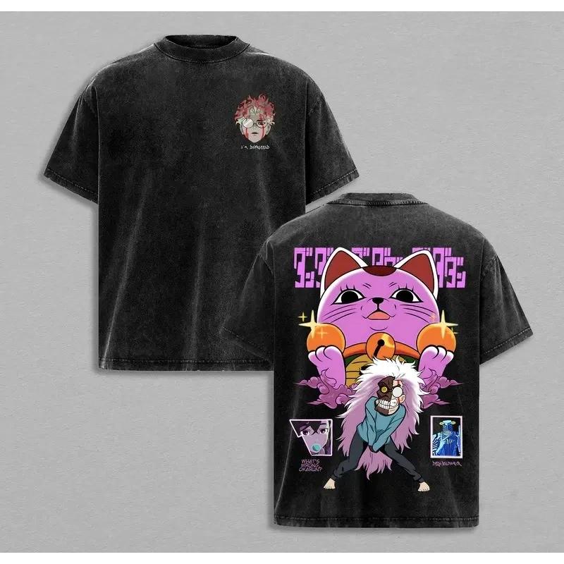 Anime DanDaDan Grafikdruck Sommer Vintage Gewaschen Herren Damen Mode Baumwolle T-Shirt Streetwear Hip Hop Y2K T-Shirt Übergroßes Neues Oberteil