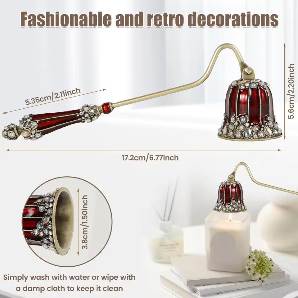 1Pc Elegant Candle Wick Extinguisher, Long-Handled Candle Extinguishing Tool, Metal Candle Wick Flame Extinguisher, Candle Wick Presser, Home Decor красный