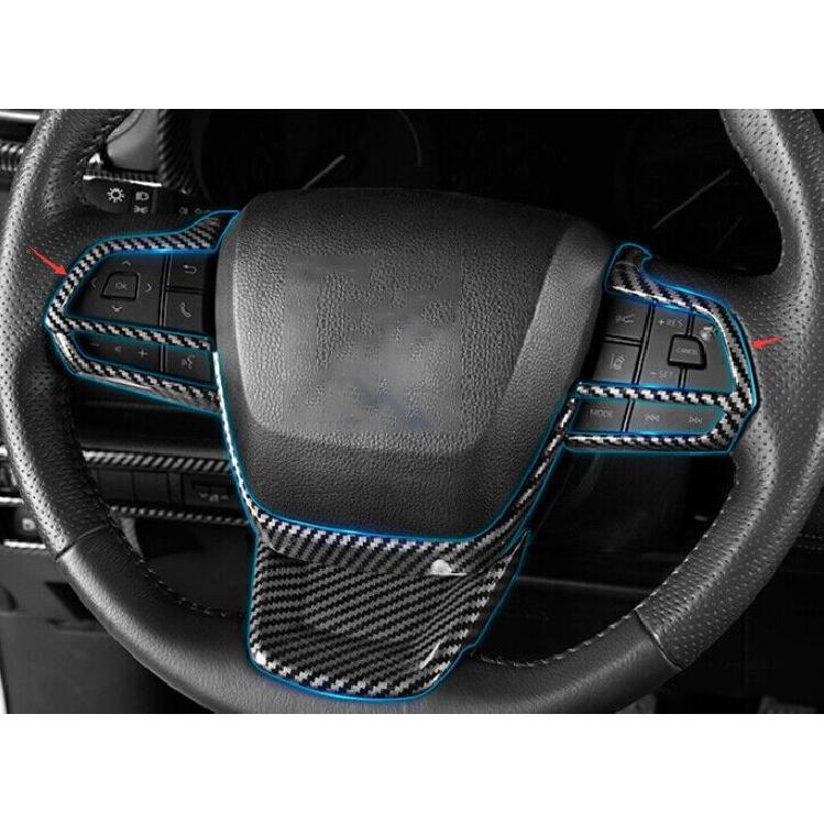 For Toyota Sienna 2021-2025 ABS Carbon Fiber Steering Wheel Control Frame Trim