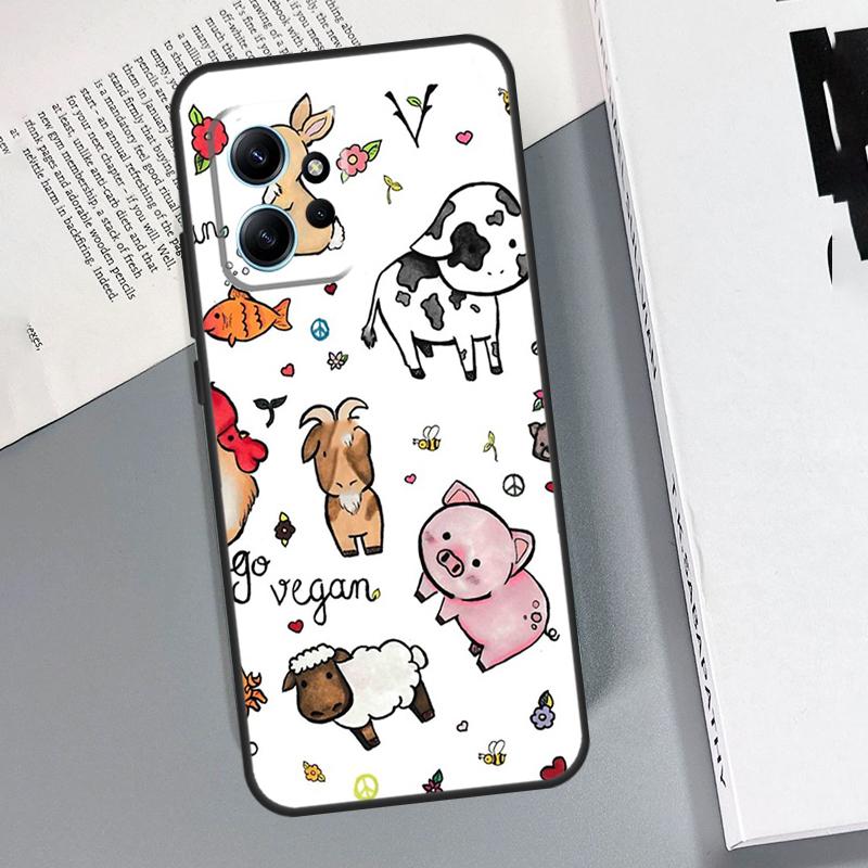 Vegan Pattern Funda For Xiaomi Redmi 12 9A 9C 10A 10C 12C Case Redmi Note 9 8 10 11 12 Pro 9S 10S 11S 12S