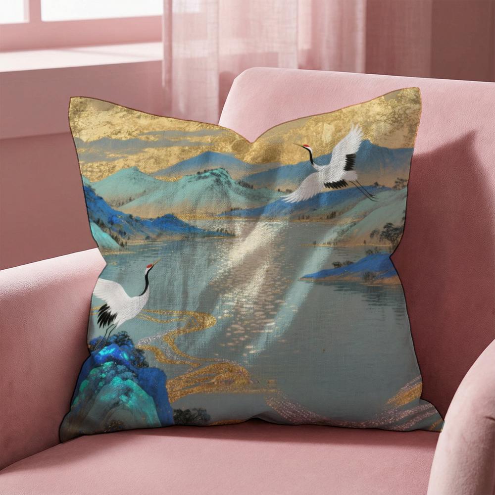 R-Żuraw szary POSZEWKA NA PODUSZKĘ Zwierzę Wielostronna Poszewka na Poduszkę do Domu i Samochodu - Dwustronna, Miękka i Trwała do Codziennego Użytku