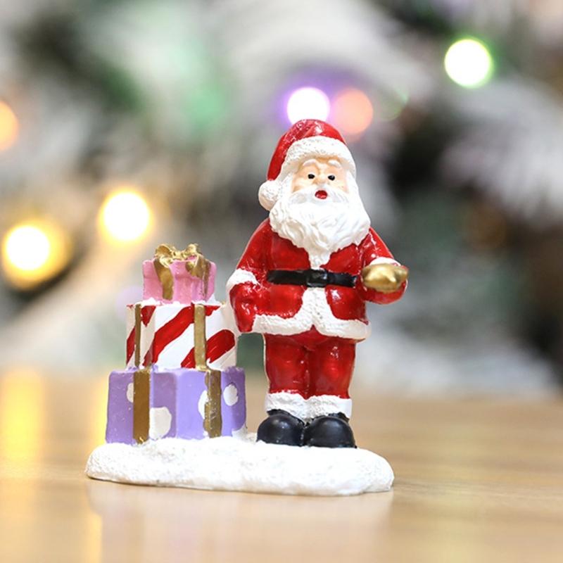 Colorful Snowman Figurine Resin Decoration for Holiday Decors Christmas Snowman Display for Mantles Window Sill