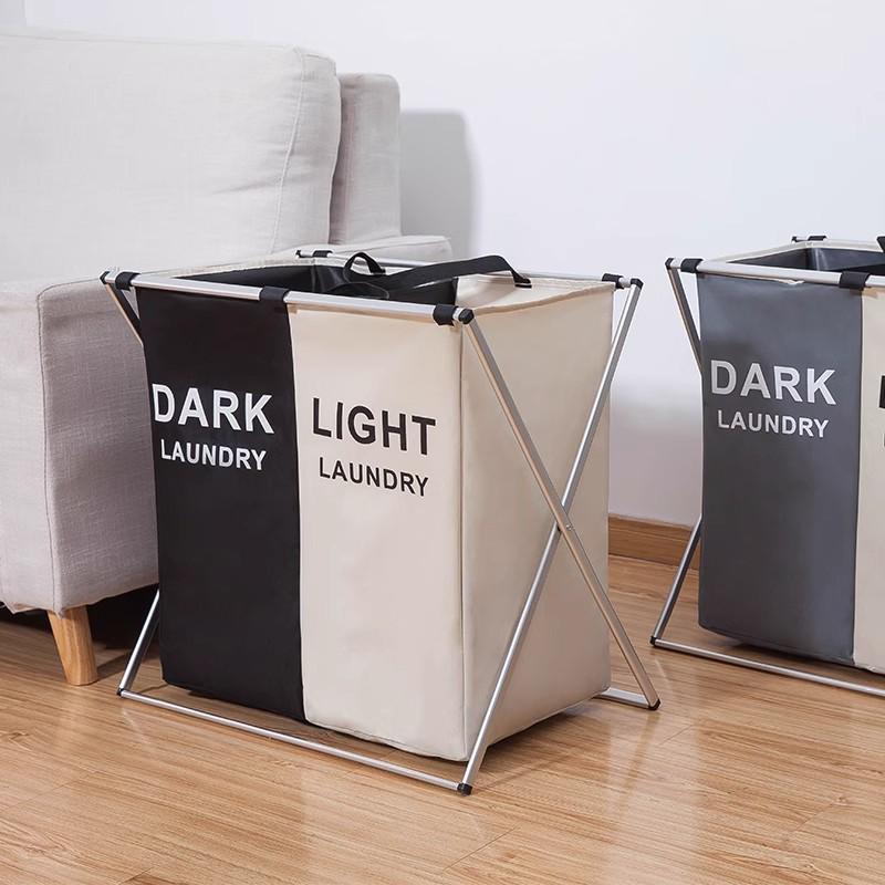Foldable Waterproof Laundry Hamper with Handles - Oxford Cloth and Aluminum Frame