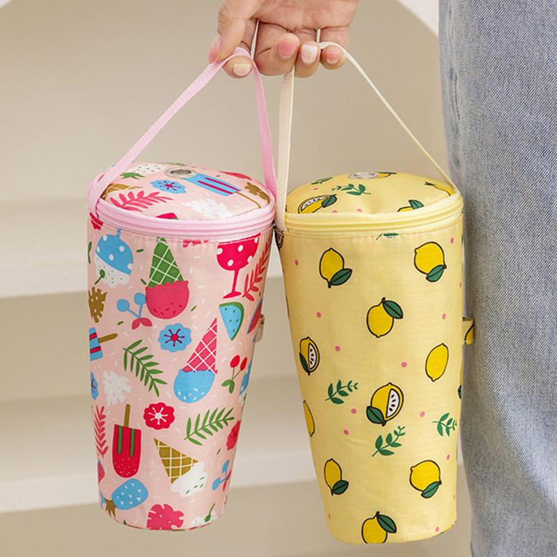 Portable Milk Tea Tote Bag Heat Preservation Bag Eco-Friendly Handbag Carrying Insulated Cup Cover Tumbler Cup Accessories