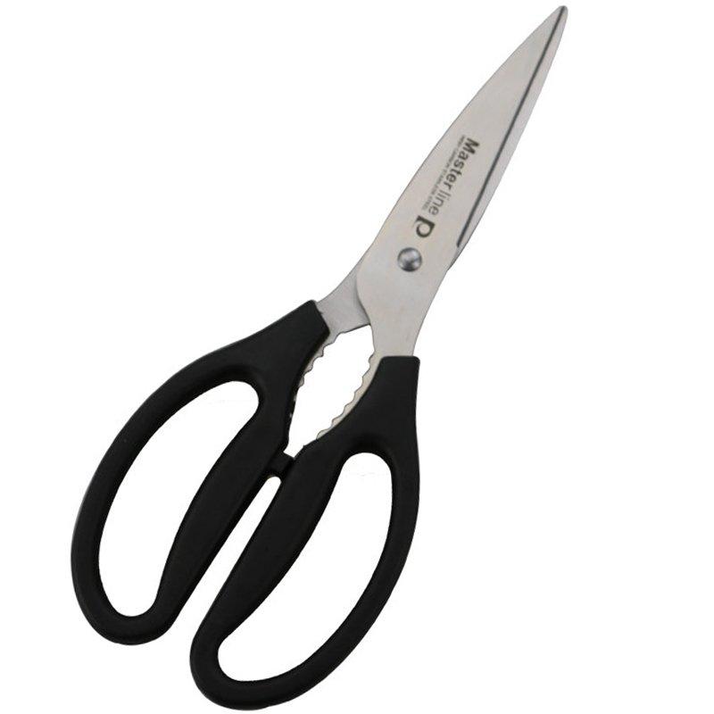 Pearl Metal Kitchen Cutting Board Master Stainless Knife, Scissors, 3-Piece Set, Line2, Steel, Black, F-2180