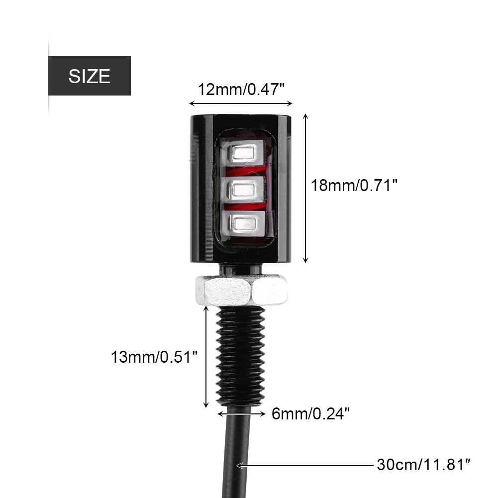 2x 12V Car Motorcycle License Number Plate Screw Light Lamp White LED