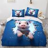 Farm Animal Pig Single Duvet Cover Set, Soft Microfibre Bedding Set,Reversible Quilt Cover And 1 Pillowcase 75*50Cm With Zipper