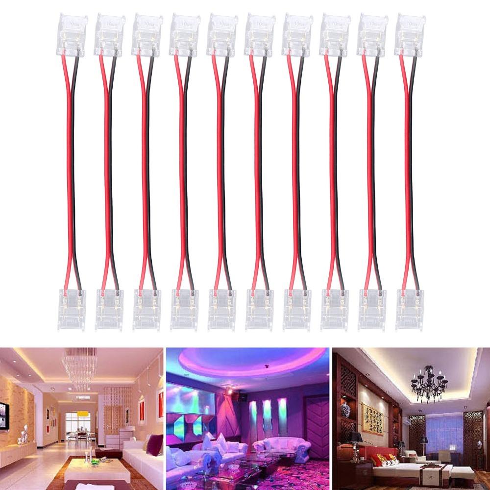 10pcs 8mm/10mm LED Strip Connector 2Pin Jumper Connector Durable Extension Connector  For Home