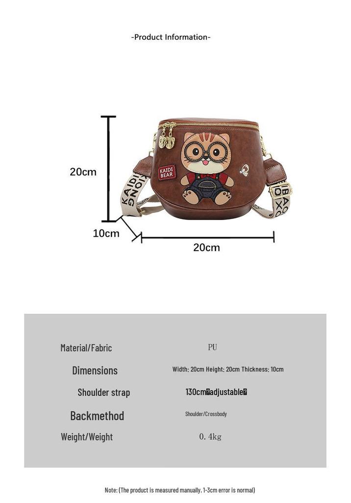 New Hello Kitty Bear Crossbody Bag - Women's Cute & Versatile Casual Shoulder Bag