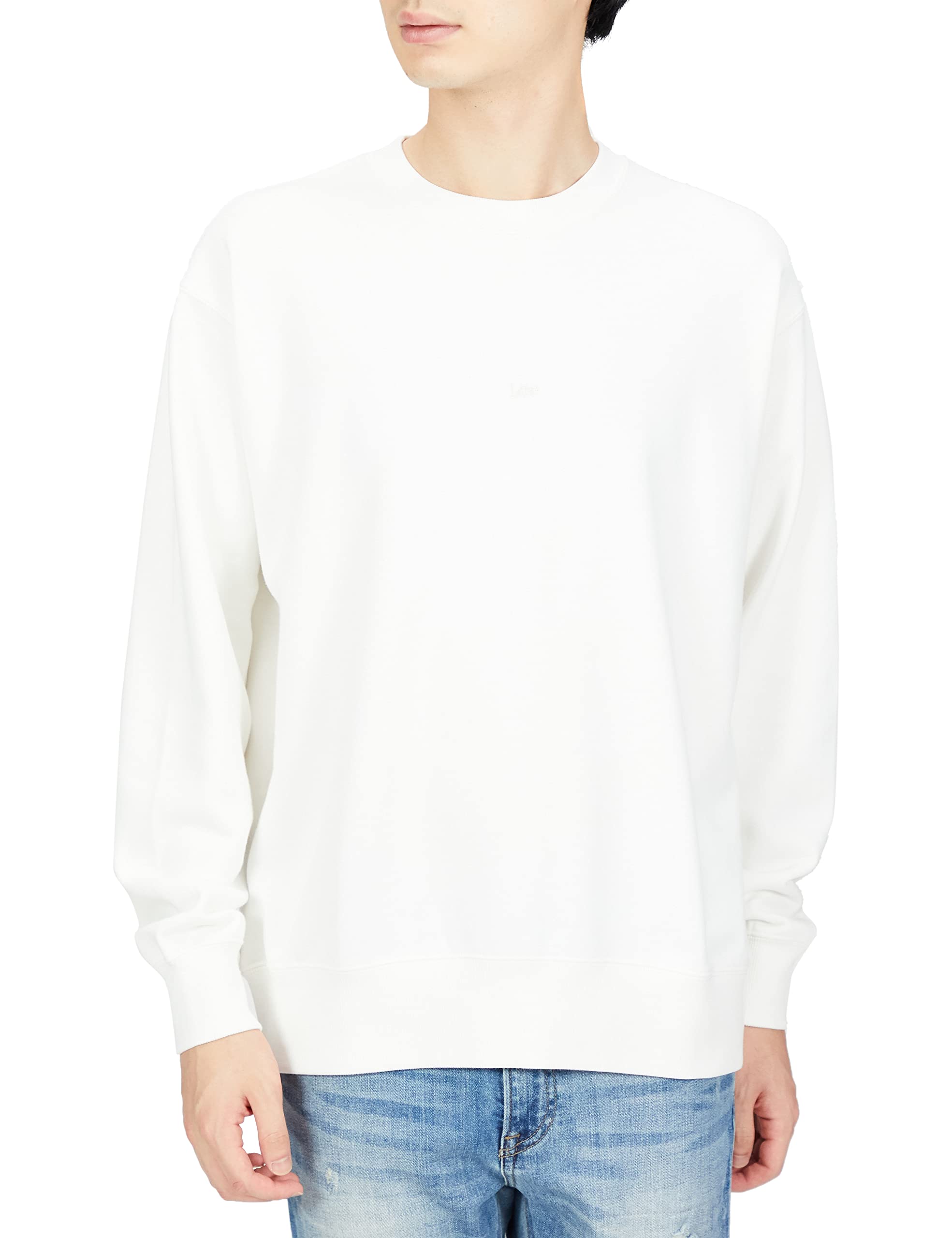 

Lee Official Mini Logo Embroidered Crew Neck Size Sweatshirt, Men s, White, S, LT3047-118