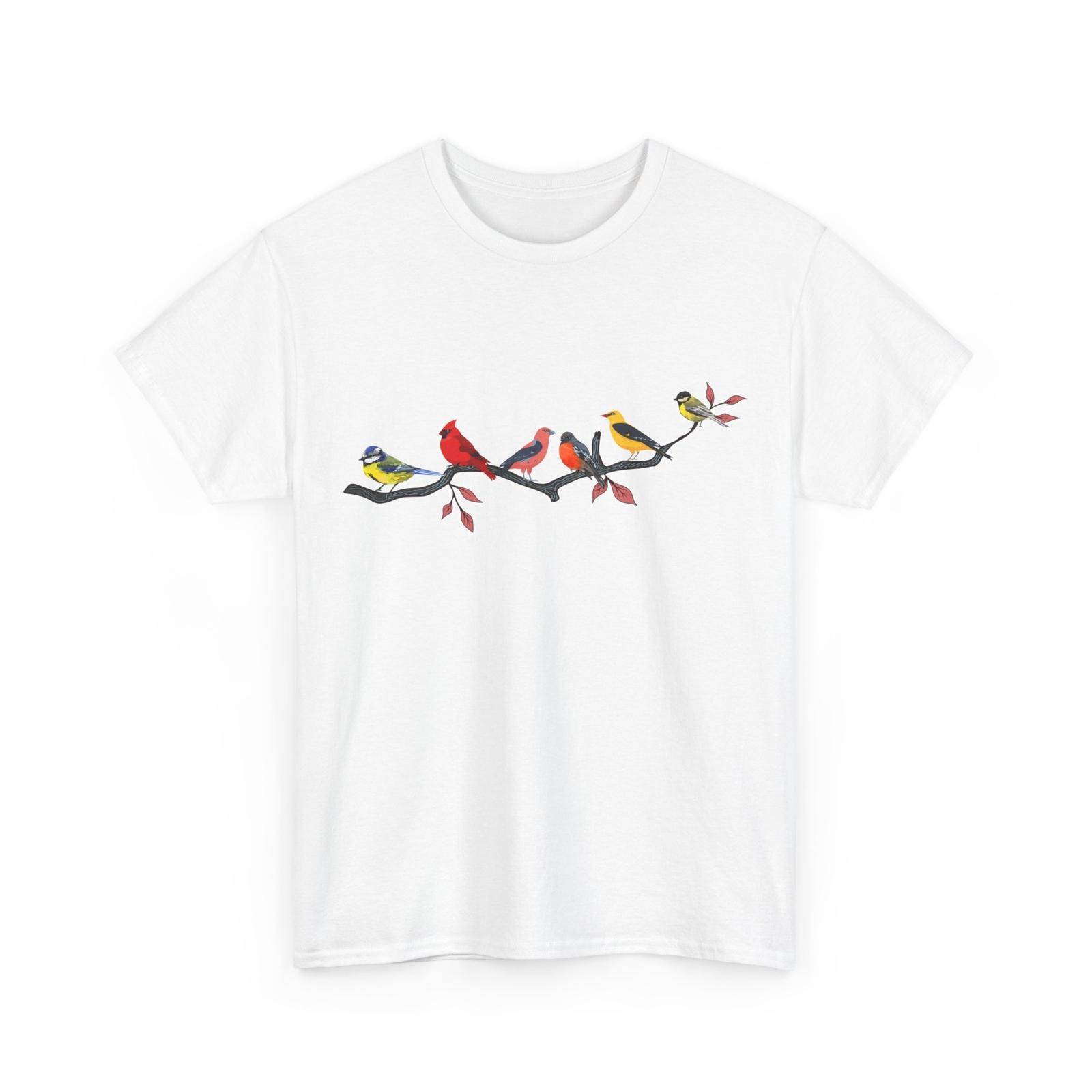 Birds Shirt, Birding Lovers Birdwatching Birds on a Branch Men T-Shirt XXXL