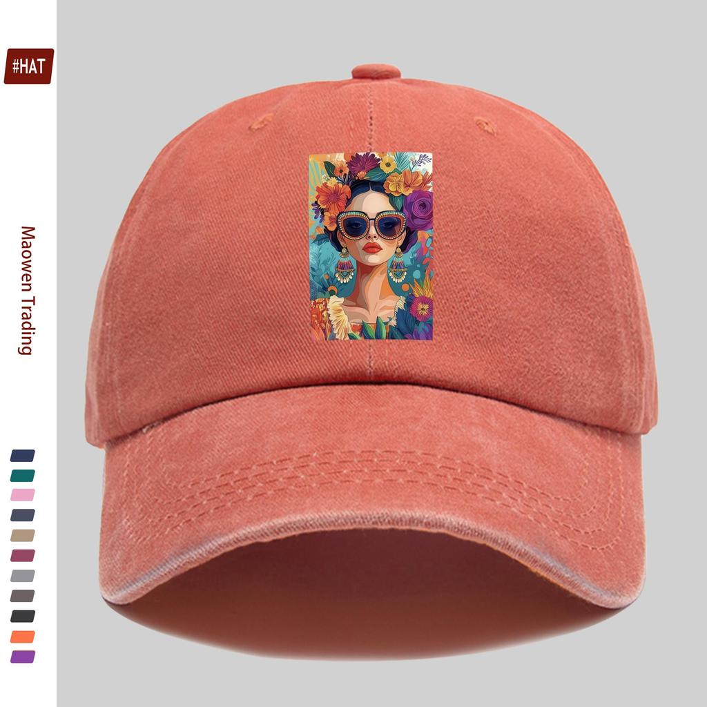 pc Vibrant Floral Pattern Decorative Printed Baseball Cap Comfortable Casual Printed Design Decor Hat Comfortable Lightweight