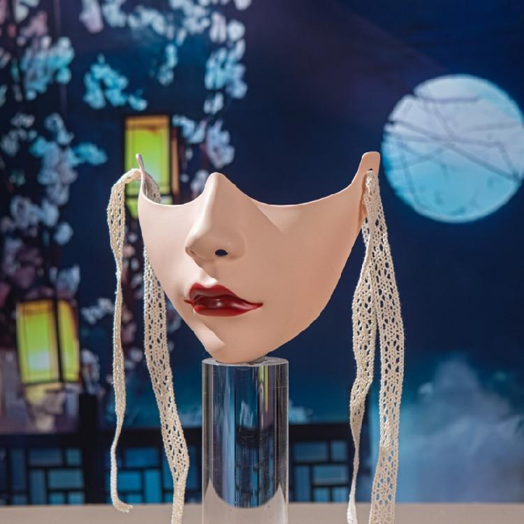 Painted Beauty Mask Masquerade Mask Party Mask Aesthetic Mask Mechanical Half Face Mask for Halloween Christmas Cosplay
