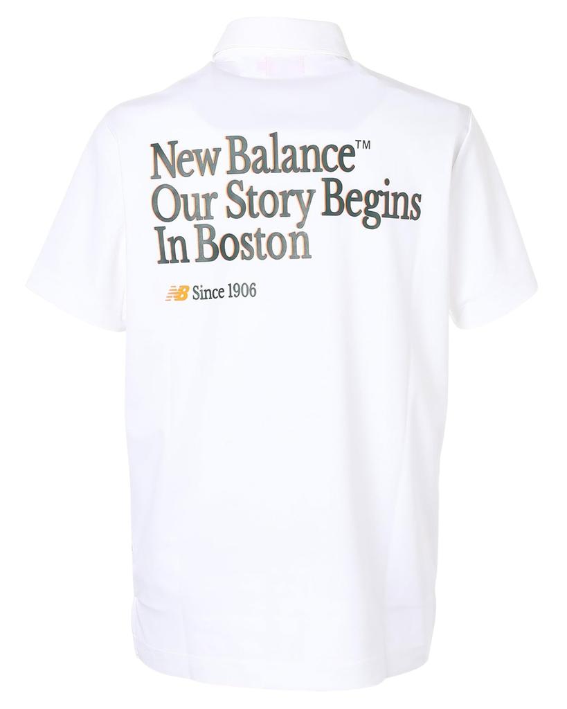 Golf Polo Shirt Back 5 [New Balance] Short-Sleeve (Stretchable, Print) / Men's / 012-6168012 030_White [L]