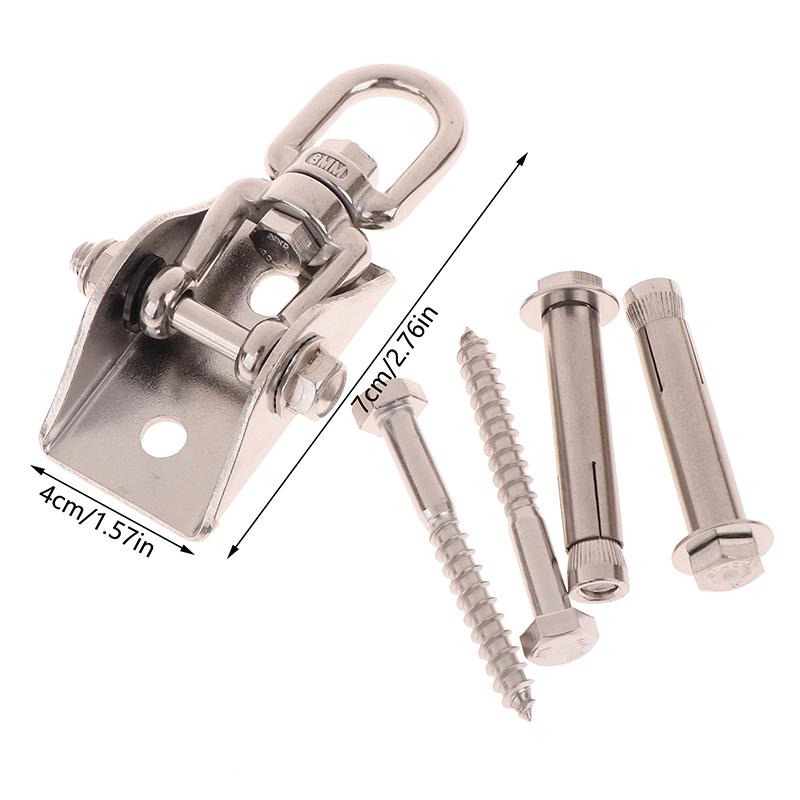 70Mm Swing Suspension Hook Hanger 304 Stainless Steel Rotatable Hammock Swing Hanger Hook Fixed Plate Hanging Chair Kit Hardware