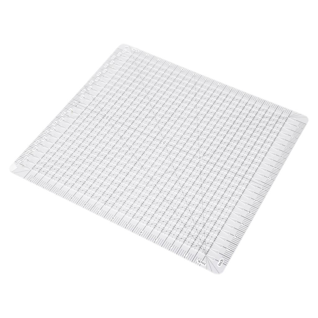 Quiltschablone Lineal 12,5x12,5 Zoll Acryl Transparent Zweifarbige Linie Multifunktionales Näh-Quiltstreifenlineal für