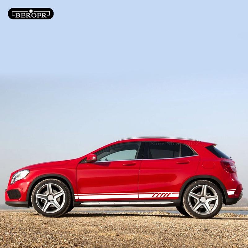 2 Pcs For Mercedes Benz GLA Class GLA45 AMG X156 GLA200 H247 GLA250 Edition 1 Car Door Side Stripes Stickers Body Kit Long Decal