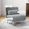 Single Velvet-Feel Sleeper Chair - Grey