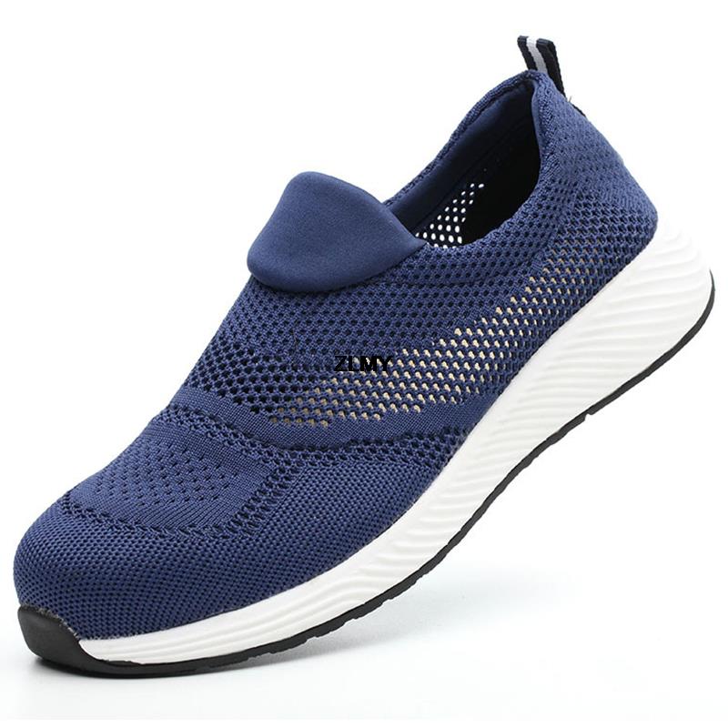 Madingi tinkliniai apsauginiai batai Vyriški vasariniai plieniniai darbo batai Nepramušami, nesudužę Darbo saugos batai Vyriški, kvėpuojantys apsauginiai batai, vyriški