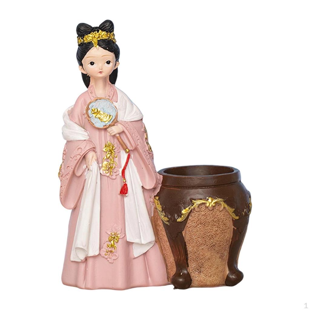 Pen Holder Ancient Beauty Cartoon Animal Desk Decor Makeup Brush Elegant for Countertop