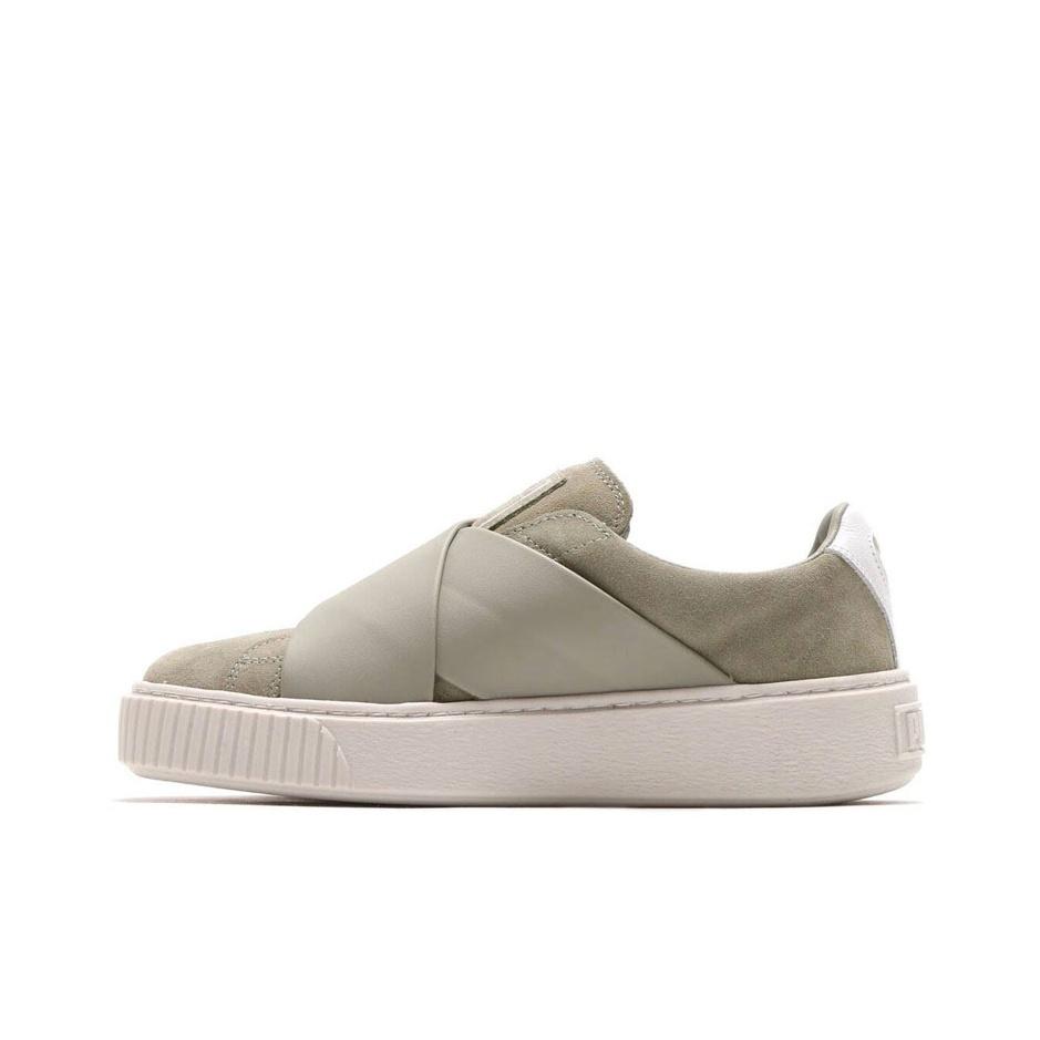 Puma Coral X  Platform Trendy Versatile Thick Sole Casual Low Top Sneakers Women Sneakers Green 365477-01