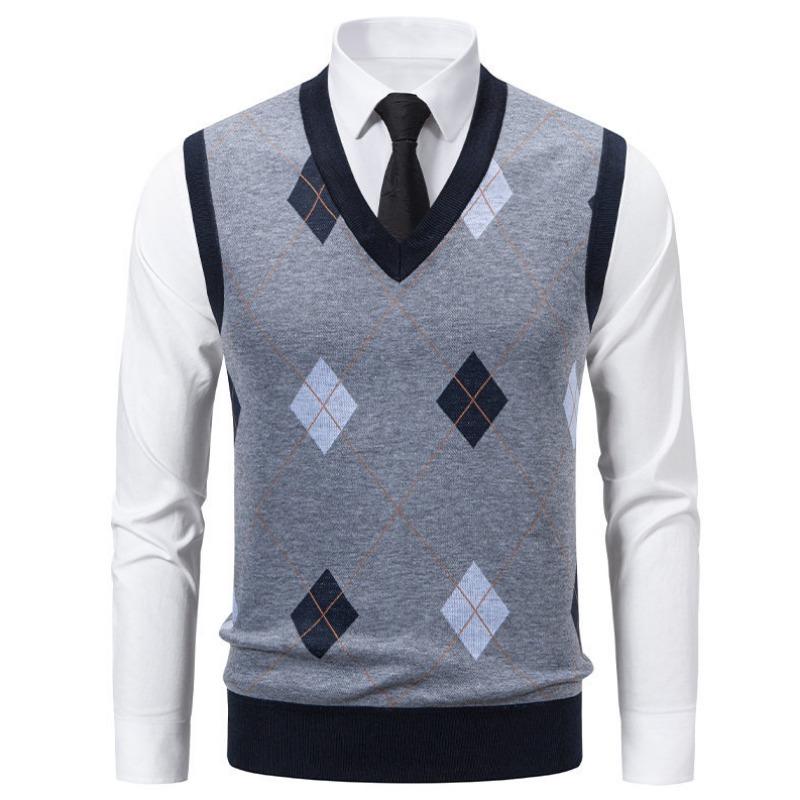 Men S Fleece Lined Loose Fit Pullover Knit Sleeveless Vest