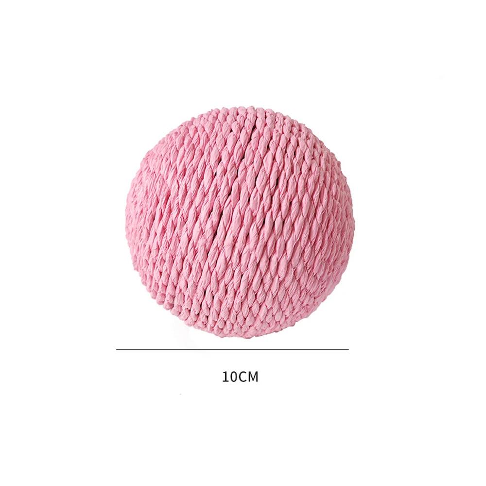 10cm Cat Ball Interactive Sisal Cat Scratching Ball Toy For Kitten Teeth Cleaning Anti Bite Cat Ball Sounding Toy Pet Supplies