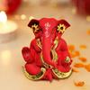 Ganesh Idol Murti Statue for Car Dashboard Gift Ceramic Terracotta Gold Plated Ganesha Ganpati Idols Showpiece Figurine
