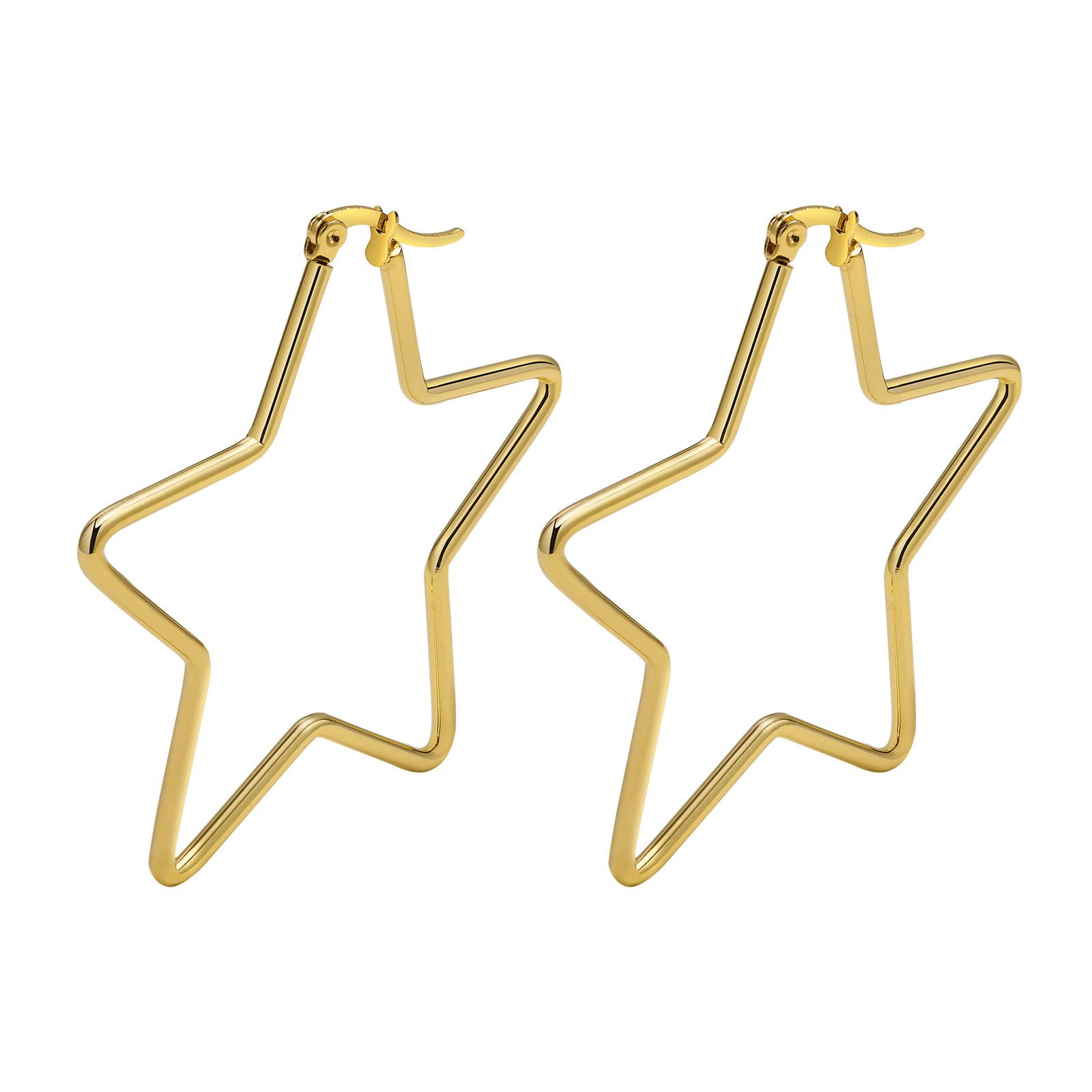 

New Stainless Steel Gold Color Geometric Square Hoop Earrings for Women, Minimalist Chic Metal Ear Clip Gifts Trendy Jewelry