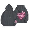 New Pink Blue Spider Web Printed Hoodie Hoodie Men's Women's Versatile Long Sleeve Comfortable Casual Warm Hoodies