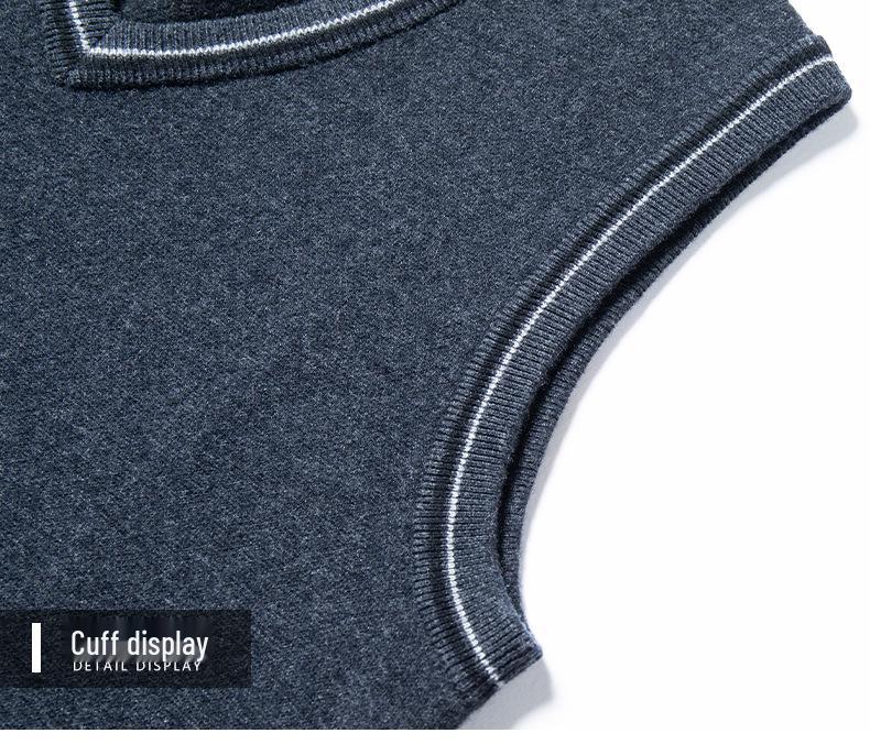 100% Wool V-Neck Knit Sweater Vest - Autumn 2025 Business Casual for Middle-aged Men