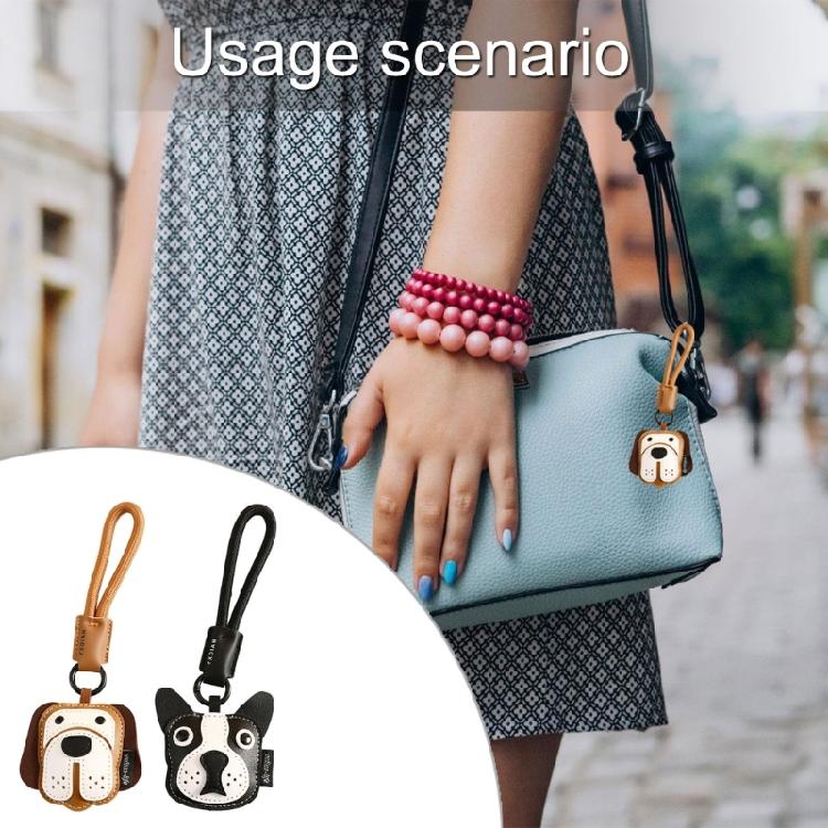 Fashionable Bulldog Leather Soft Practical Keyring Bag Pendant Cartoon Animal Key Holder Stylish Gift for Dog Lover