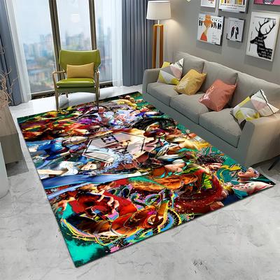Street Fighter Retro Spiel SF Gamer Teppich Läufer für Zuhause Wohnzimmer Schlafzimmer Sofa Fußmatte Dekor, Kinderbereich Teppich Rutschfeste Bodenmatte
