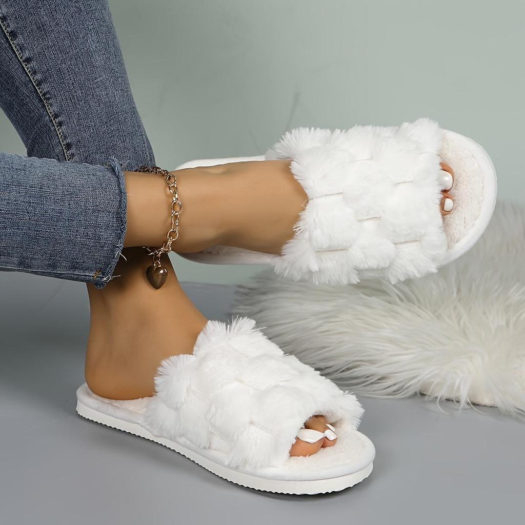 Women's Soft Open Toe Slippers Lightweight Soft Sole Indoor Shoes