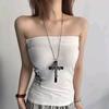 Large Cross Long Sweater Chain Dark Gothic Versatile Halloween Pendant Necklace