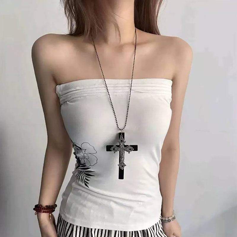 Large Cross Long Sweater Chain Dark Gothic Versatile Halloween Pendant Necklace