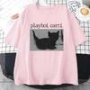Summer Playboi Carti Oversized Hip-Hop T Shirts Cute Cat Harajuku Print Tee Regular Mens Tops Quality Rapper T Shirt Jogging Tee