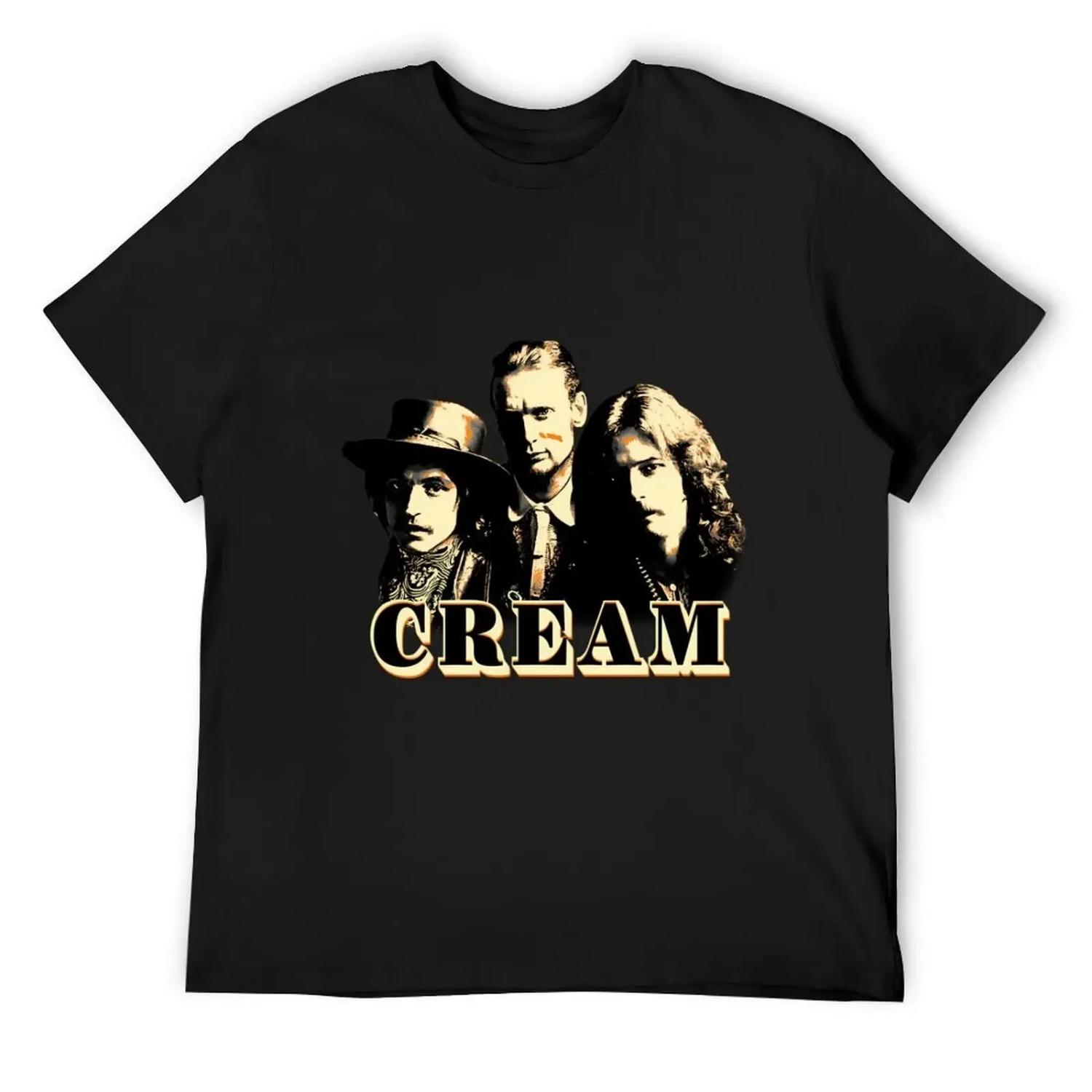 

Cream Band T-Shirt funny costumes tees Luxury man clothes for men XXXXXL чорний