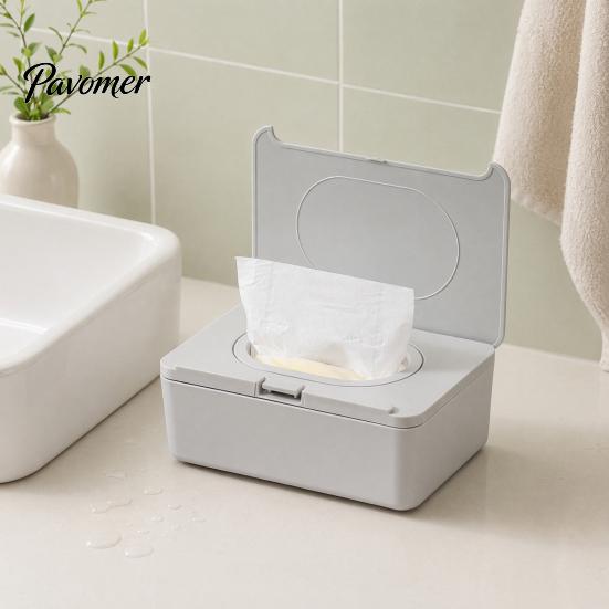 Dust Proof Tissue Storage Wipes Dispenser, Refillable with Buckle-Sealed Cover Box, Moisture Lock Wet Wipe Holder Dustproof Easy Pull Pouch