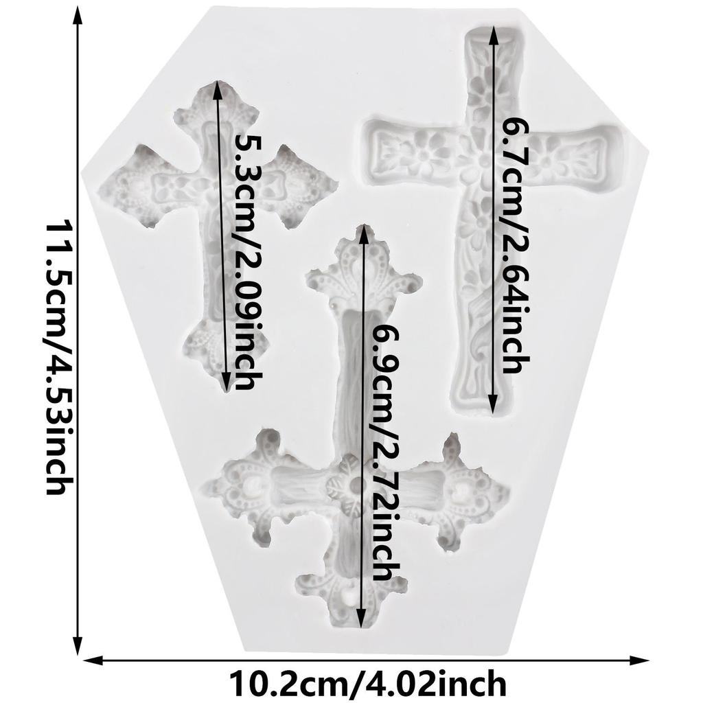 Cross Silicone Mold Cross Fondant Molds Cake Decorating Tools Cupcake Topper Candy Sugar Craft Gum Paste Polymer Clay