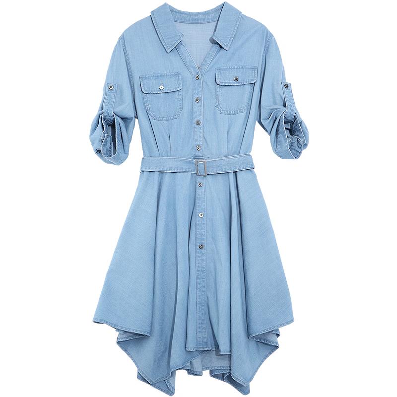 Betu Women s Lyocell Denim Short Sleeve Midi Dress L