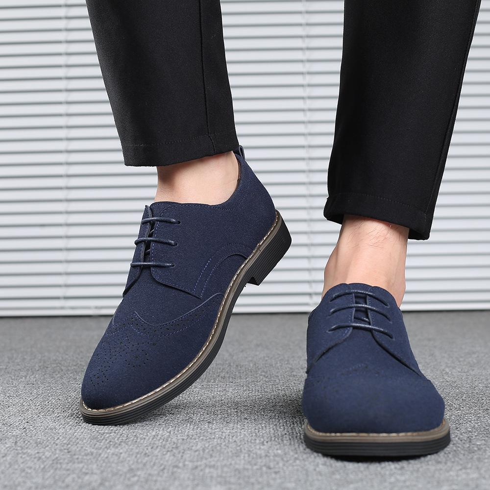 2025 new men's large size fashion trend Brock casual single shoes lace-up Korean version men's shoes sea foreign trade shoes