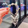 Exquisite Zircon Flower Tassel Hair Clip Fashion Shining Women Elegant High Horse Tail Hair Clip Plate Hair Artifact