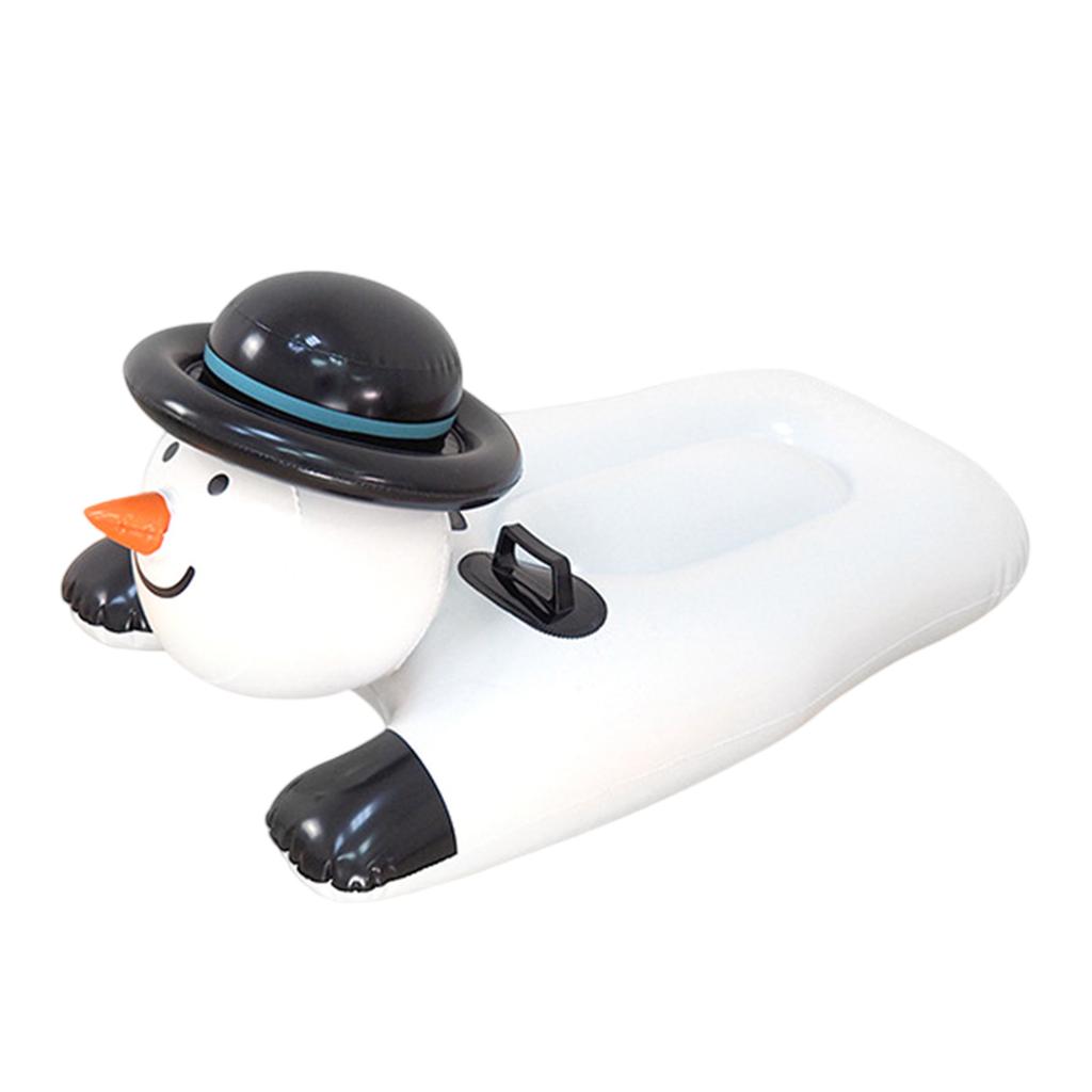 Inflatable Snow Tube with Handles Folding Snow Sled Winter Snow Sledding Toy Thicken Skiing Tubing for Outdoor Sledding